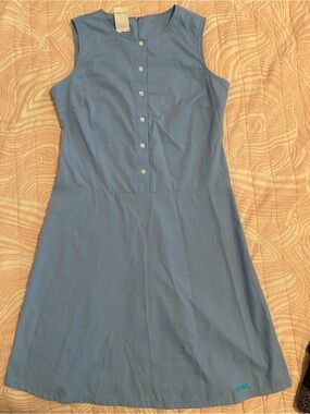 VINTAGE X-GIRL Light Blue Button-Front Sleeveless A-Line Mini Dress